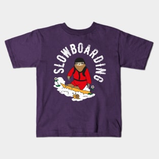 Slowboarding - Snowboarding Sloth Pun Kids T-Shirt